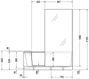 Duravit Dusj + badekar for nisje 1700x750 mm, med panel