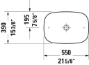 Duravit Zencha Toppmontert Servant 550x390 mm, u/o.l, Antrasitt Matt m/WG