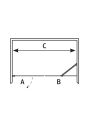 Hafa Igloo Pro Rett/Fast Dusjnisje 90x100 cm, Alu/Frostet glass