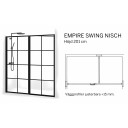 Macro Design Empire Nisjedusj Swing - med Gunmetal Profil / 95+98cm Klart Glass