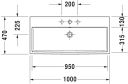 Duravit Vero Air Møbelservant 1000x470 mm, uten blanderhull