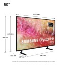 Samsung 50" Crystal UHD DU7105 4K Smart TV (2024), Black