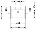 Duravit Vero Servant for nedfelling 550x470 mm, u/bl.hull, m/overløp, Hvit