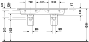 Duravit Me By Starck Dobbelservant 1300x490 mm, u/bl.hull, m/o.l, Hvit m/WG