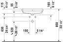 Duravit Vero Air Servant for nedfelling 550x455 mm, 1 bl.hull, m/overløp, Hvit