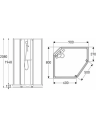 Porsgrund Showerama 10-5 Classic 90x80 cm, hvit profil, klart glass