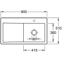 V&B Subway Style 50 Kjøkkenkum 900x510 mm, m/oppl., ven, Hvit m/C+