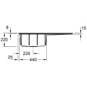 V&B Subway Style 50 Flat Kjøkkenkum 880x490 mm, u oppl., høy, Stone Wh. C+