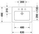 Duravit Me By Starck Møbelservant 630x490 mm, u/bl.hull, m/o.l, Hvit m/WG