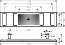 Axor ShowerHeaven Takdusj, med lys 1200x300 mm, Børstet Messing