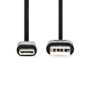 Ladekabel USB 2.0 til USB-C -  15w - 3A - 480Mbps - 1 meter - nedis