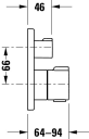 Duravit C.1 Karbatteri med termostat For innbygging, 2 uttak, Sort Matt