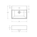 Bathco Bruselas Toppmontert Servant 50x42x13,5 cm, med overløp, Hvit