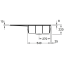 V&B Subway Style 60 Flat Kjøkkenkum 980x490 mm, m/oppl., ven, Ebony m/C+