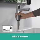 Hansgrohe Focus 100 servantbatteri Med CoolStart, Krom