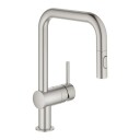 GROHE MINTA KJØKKENARMATUR M/UTTREKKBAR U-TUT SUPERSTEEL