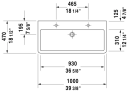 Duravit Vero Toppmontert servant 1000x470 mm, u/bl.hull, u/overløp, Hvit