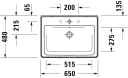 Duravit D-Neo Møbelservant 650x480 mm, 1 bl.hull, m/o.l, Hvit