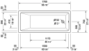 Duravit Vero Air Badekar for innbygging 1700x700 mm