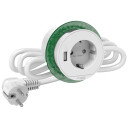 Schneider Electric Bordenhet XS-1 strømuttak+ USB-A Hvit - 1283903