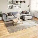 Teppe ISTAN med lang luv skinnende utseende beige 200x280 cm