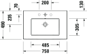 Duravit White Tulip Møbelservant 750x490 mm, 1 bl.hull, m/o.l, Hvit m/WG