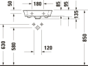 Duravit White Tulip Møbelservant 450x330 mm, 1 bl.hull, u/o.l, Hvit