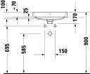 Duravit Happy D.2 Plus servant, 50x40 cm, matt antrasitt