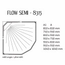 Macro Flow Semi Dusjkabinett, m/armatur 91x71 cm, Alu Matt/Klar, Hvit bakvegg