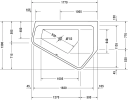 Duravit Paiova 5 Badekar med panel 1770x1300 mm, Høyre hjørne