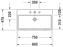 Duravit Vero Air Møbelservant 800x470 mm, uten blanderhull