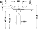 Duravit D-Neo Vegghengt Servant 600x440 mm, u/bl.hull, m/o.l, Hvit