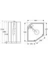 Porsgrund Showerama 10-5 Comfort 80x90 cm, alu matt profil, frostet glass