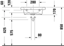 Duravit DuraStyle Vegghengt servant 550x400 mm, 1 bl.hull, m/overløp, Hvit