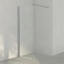 INR Iconic Nordic Rooms Dusjvegg Linc 20 Original Matt Aluminium / 97,5cm Klart Glass