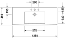 Duravit Vero Møbelservant 1250x490 mm, 1 bl.hull, u/overløp, Hvit