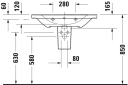 Duravit D-Neo Møbelservant 800x480 mm, u/bl.hull, m/o.l, Hvit m/WG