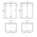 INR Iconic Nordic Rooms Dusjnisje ARC 5 Måltilpasset Brushed Stainless / Timeless Klart Glass