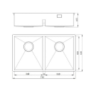 Nordic Tech Edge Kjøkkenvask 745x440 mm, Gull