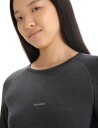 Icebreaker Women's 125 Zoneknit™ Long Sleeve Crewe M, Jet Heather/Black/Metro Heather/Cb