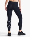 2XU Women's Aero Mid-Rise Comp Tights M, Black/Silver Reflective