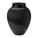 Knabstrup Keramik Knabstrup vase riller 27 cm Svart