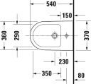 Duravit D-Neo Vegghengt bidet 370x540 mm, Hvit