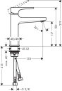 HANSGROHE METROPOL 110 SERVANTARMATUR M/OPPLØFTSVENTIL