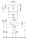 Duravit Me By Starck Vegghengt servant 550x440 mm, 1 blanderhull, Wondergliss