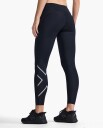 2XU Women's Aero Mid-Rise Comp Tights L, Black/Silver Reflective