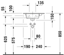 Duravit Me By Starck Møbelservant 430x300 mm, 1 bl.hull, u/o.l, Hvit m/WG