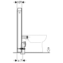 Geberit Monolith Modul, 101 cm Til gulvstående toalett, Sort glass