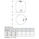 Oso Flexi Benk F 120 - 2 KW 1x230V+ IQ, Ø530x690 mm, 120 liter.