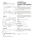 Westerbergs Norden 160 Comfort Badekar Hvit, 1570x900 mm, uten system, Komplett